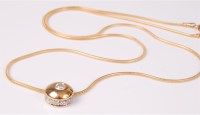 Lot 2615 - An 18ct diamond pendant and chain, the central...