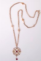 Lot 2625 - An early 20th century pink hardstone pendant...