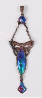 Lot 2648 - An Art Nouveau enamel pendant by Charles...