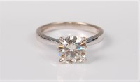 Lot 2662 - An 18ct white gold single stone moissanite...