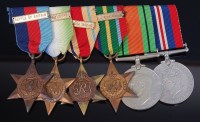 Lot 1018 - A WW II group of six to include 1939-1945 Star...