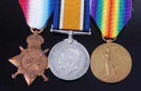 Lot 1032 - A WW I trio to include 1914-15 Star, naming...