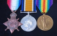 Lot 1054 - A WW I trio to include 1914-15 Star, British...