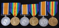 Lot 1055 - Three WW I British War and Victory duos,...