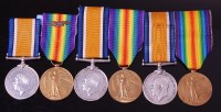 Lot 1056 - Three WW I British War and Victory duos,...