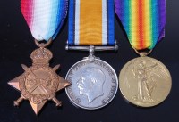 Lot 1058 - A WW I trio to include 1914-15 Star, naming....