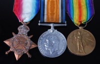 Lot 1059 - A WW I trio to include 1914-15 Star, British...