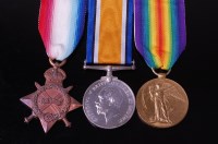 Lot 1061 - A WW I trio to inclued 1914-15 Star, naming...