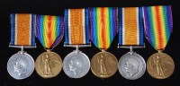 Lot 1063 - Three WW I British War and Victory duos,...