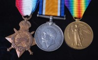 Lot 1064 - A WW I trio to include 1914-15 Star, naming...