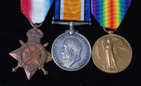 Lot 1065 - A WW I trio to include 1914-15 Star, British...