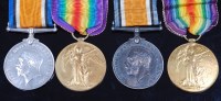 Lot 1070 - Two WW I British War and Victory duos, naming...