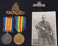 Lot 1088 - A WW I British War and Victory duo, naming...