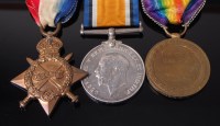 Lot 1158 - A WW I trio to include 1914-15 Star, British...