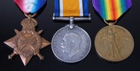 Lot 1159 - A WW I trio to include 1914-15 Star, naming...