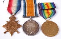 Lot 1231 - A WW I trio to include 1914 Star with 5th...