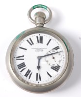 Lot 1242 - A military issue nickel cased open face pocket...