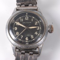 Lot 1243 - A gentleman's Waltham military steel cased...