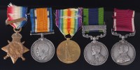 Lot 1275 - A group of five to include WW I 1914 Mons Star...