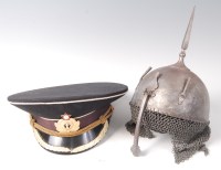 Lot 1361 - A Russian Naval officer's visor cap in black...