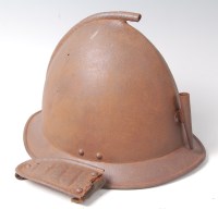 Lot 1370 - A 17th century style steel pot helmet or...