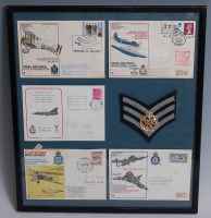 Lot 1373 - A framed display of R.A.F. 1st day covers,...