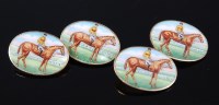 Lot 1504 - A pair of gentleman's 9ct gold cuff-links,...