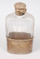 Lot 1513 - A late Victorian silver mounted glass hip...