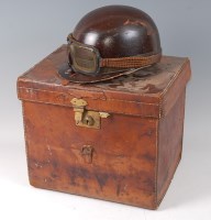 Lot 1516 - A mid-20th century helmet, having a varnished...