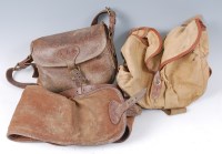 Lot 1528 - A mid-20th century brown leather cartridge bag,...
