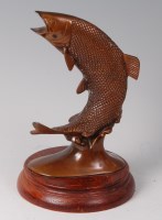 Lot 1534 - A bronze fishing trophy in the form of a...