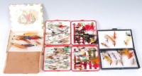 Lot 1558 - Two Leeda plastic fly cases and contents...
