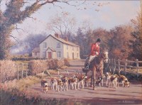 Lot 1599 - Ronald Moseley (b.1931) Huntsman and hounds,...
