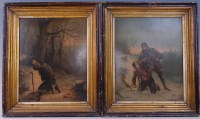 Lot 1603 - Continental school, 19th century, The poacher...