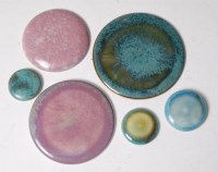 Lot 37 - A collection of Ruskin high-fired pottery...