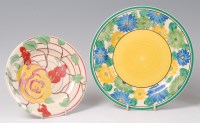 Lot 77 - A Clarice Cliff Amber Rose pattern pottery...
