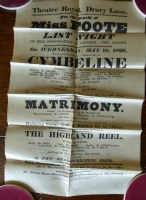 Lot 2032 - Theatre programme printed on white satin for...
