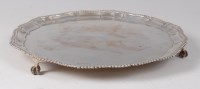 Lot 2090 - A George V silver salver, the piecrust rim...