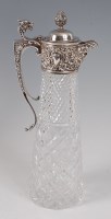 Lot 2099 - A modern cut glass and silver topped ewer,...