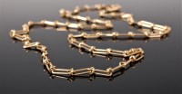 Lot 2135 - A '15c' fancy link chain, the oblong link...
