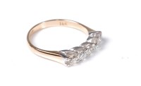 Lot 2166 - An 18ct five stone diamond ring, the five...