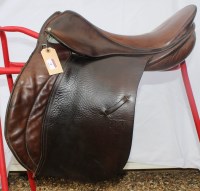 Lot 4 - Saddle English GP havana 17½'' 3 fit S/H
