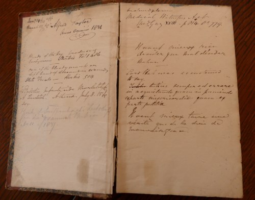 Lot 2013 - Mss notebook, 12 x 19cm approx, half calf,...