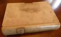 Lot 2015 - Mss vellum bound indexed notebook, 13.5 x...