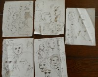 Lot 2063 - A collection of five sheets of courtroom pen...