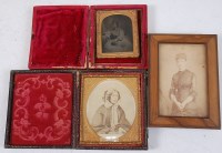 Lot 2152 - A Victorian ambrotype, depicting three-quarter...