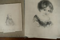Lot 2224 - Folder of 24 assorted sketches, some...