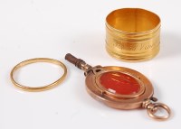 Lot 2228 - A yellow gold wedding band, apparently being...