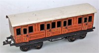 Lot 279 - A Bing LNER teak short bogie coach 1st/3rd...