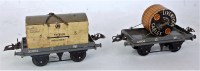 Lot 363 - Hornby 1948-51 GW flat truck with cable drum...
